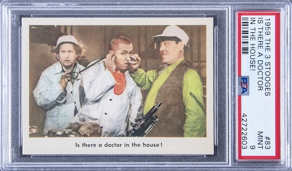 1959 Fleer "Three Stooges" #83 "Is There A Doctor… " – PSA MINT 9